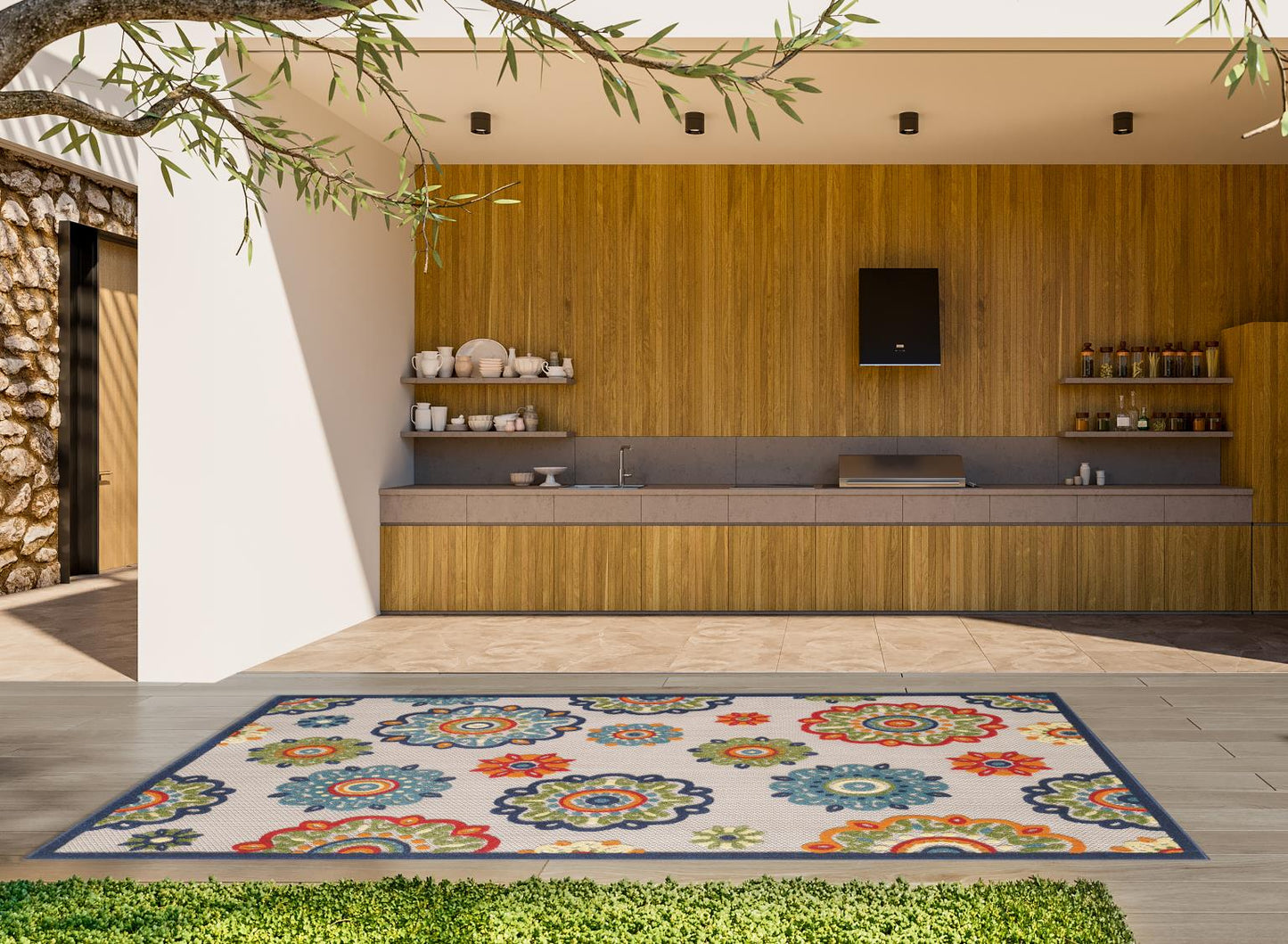 Kas Calla 6934 Ivory Indoor/Outdoor Machine Woven Rug