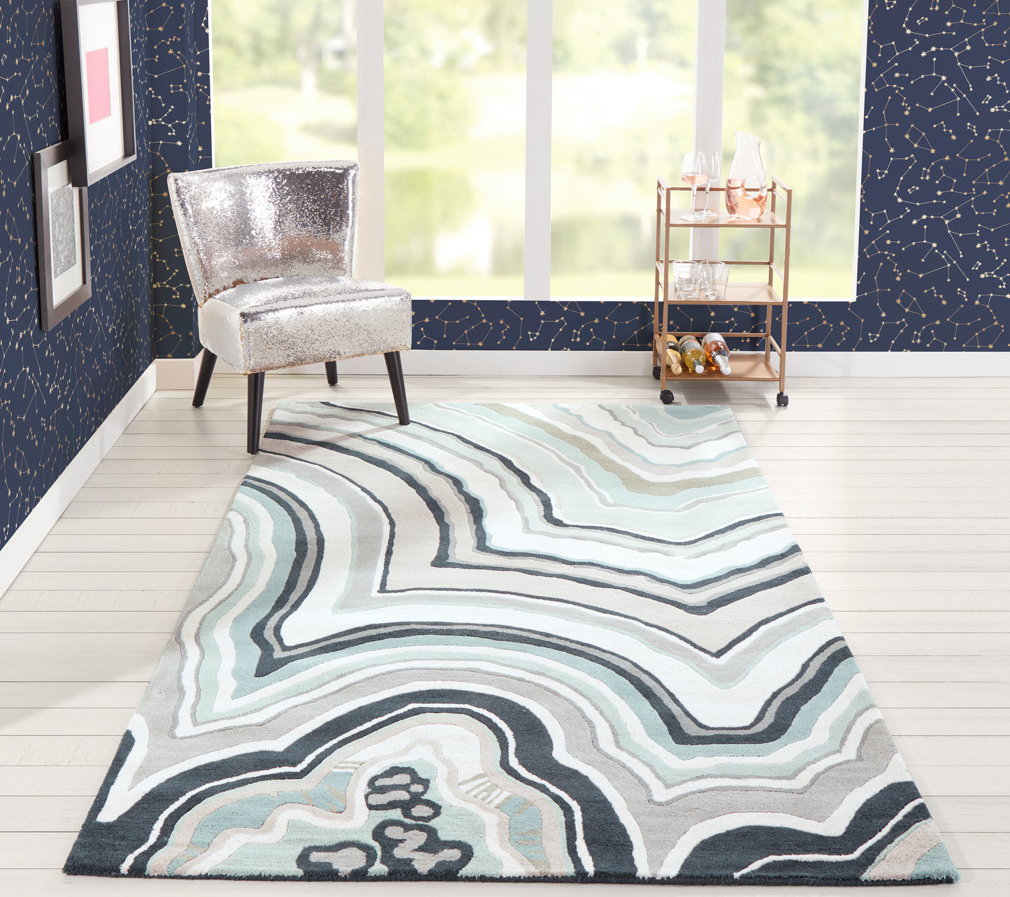 Novogratz Delmar Blue Contemporary