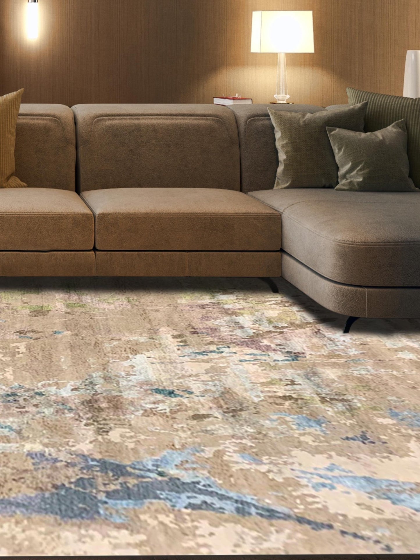 Artisan Dakota Beige Brown Green Transitional Knotted Rug - Rugs - Artisan - Atlanta Designer Rugs