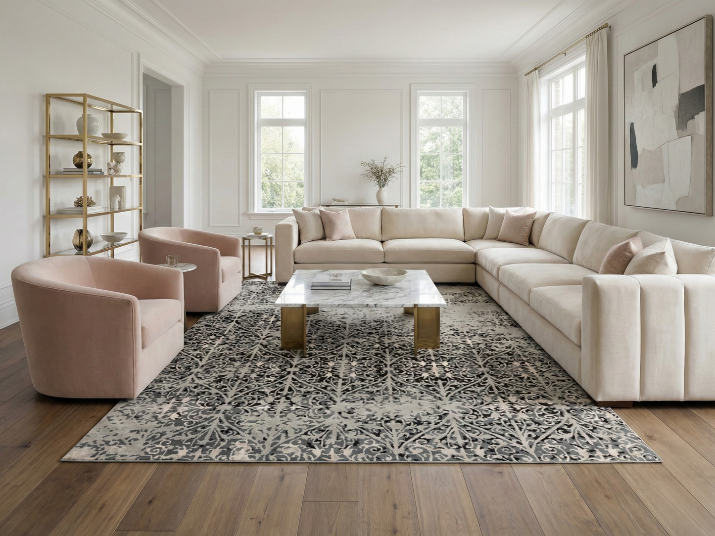 Artisan Mary Grey Contemporary Knotted Rug