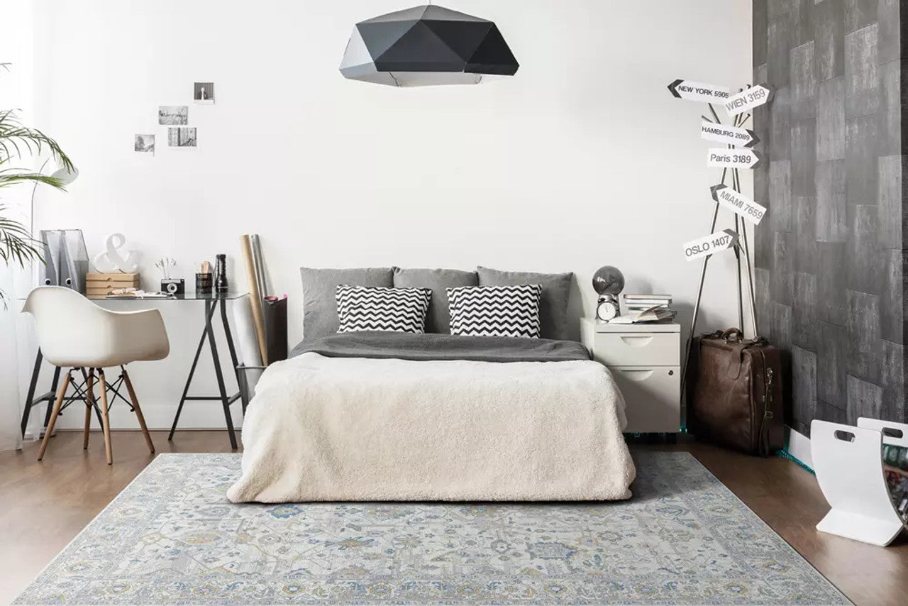 Dynamic Rugs Gold 1357 Cream Silver Gold Traditional Machine-Made Rug