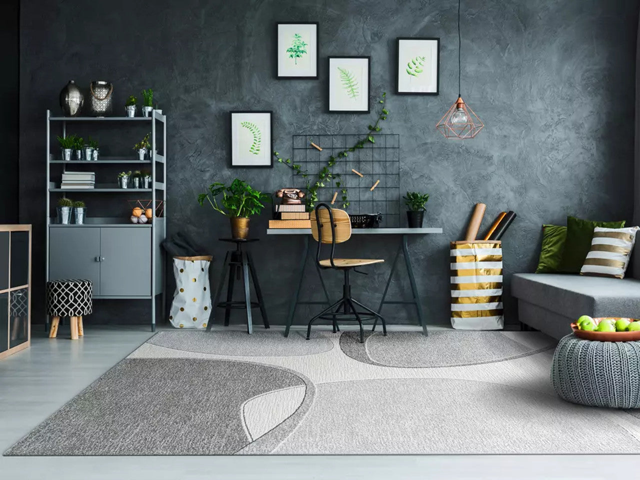 Dynamic Rugs Polaris 46004 Ivory Grey Modern Machine-Made Rug