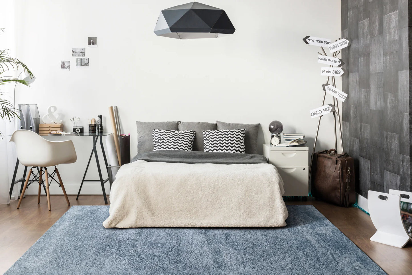 Dynamic Rugs Nitro Lux 6360 Blue Contemporary Machine-Made Rug