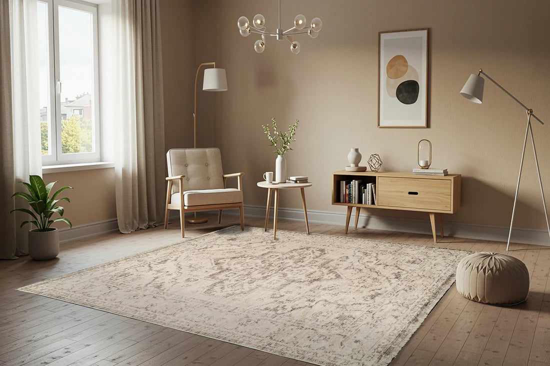 Dynamic Rugs Calypso 13500 Ivory Grey Traditional Machine-Made Rug