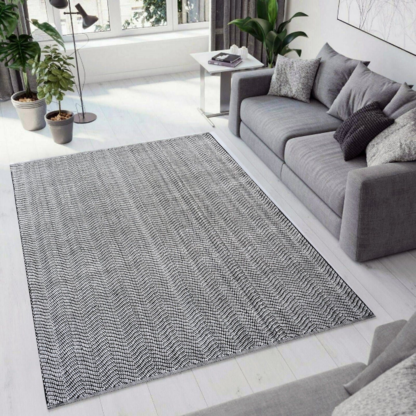 Dynamic Rugs Allegra 2986 Grey Ivory Black Modern Handmade Rug