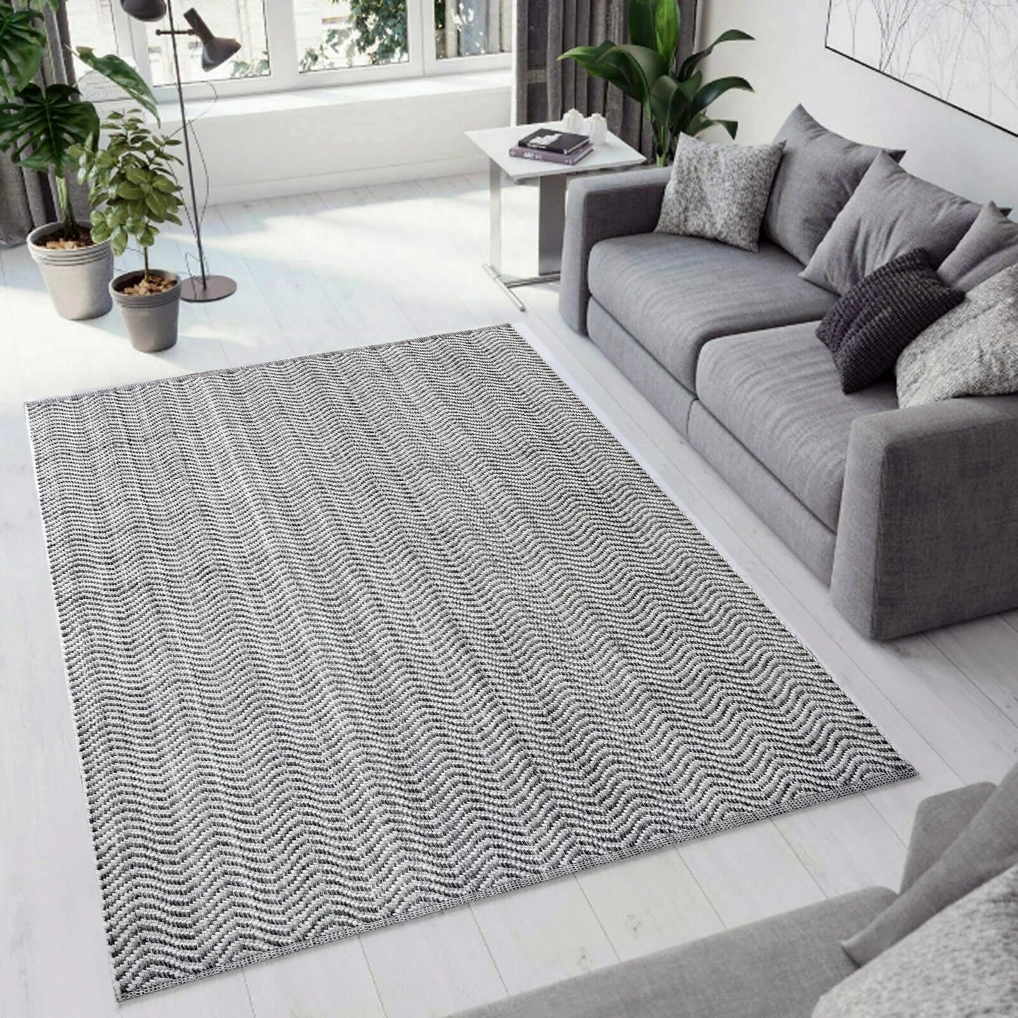 Dynamic Rugs Allegra 2986 Grey White Modern Handmade Rug