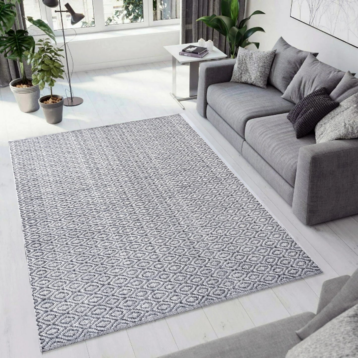 Dynamic Rugs Allegra 2987 Grey Ivory Denim Modern Handmade Rug