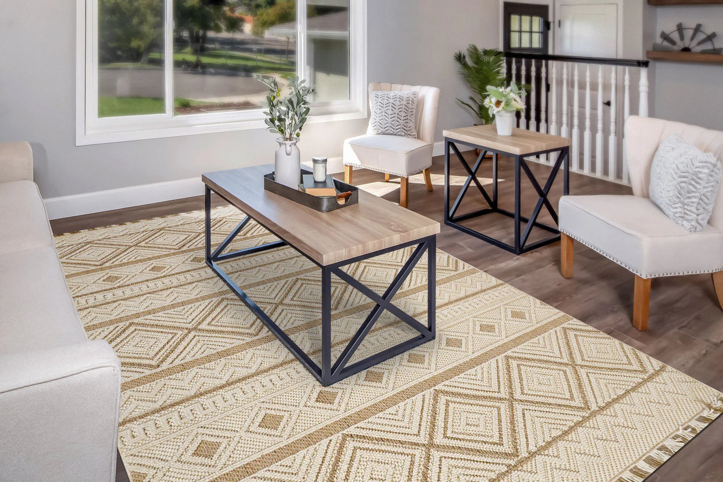 Dynamic Rugs Seville 3612 Beige Modern Machine-Made Rug
