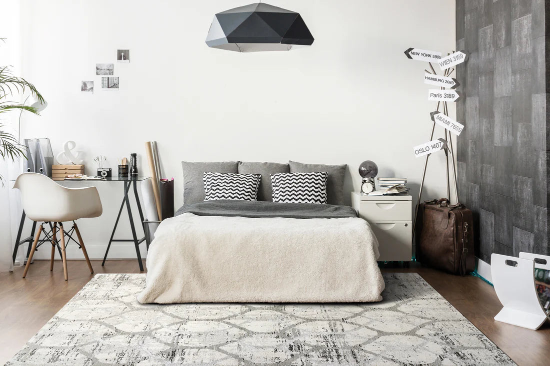 Dynamic Rugs Troya 4603 Grey Ivory Contemporary Machine-Made Rug