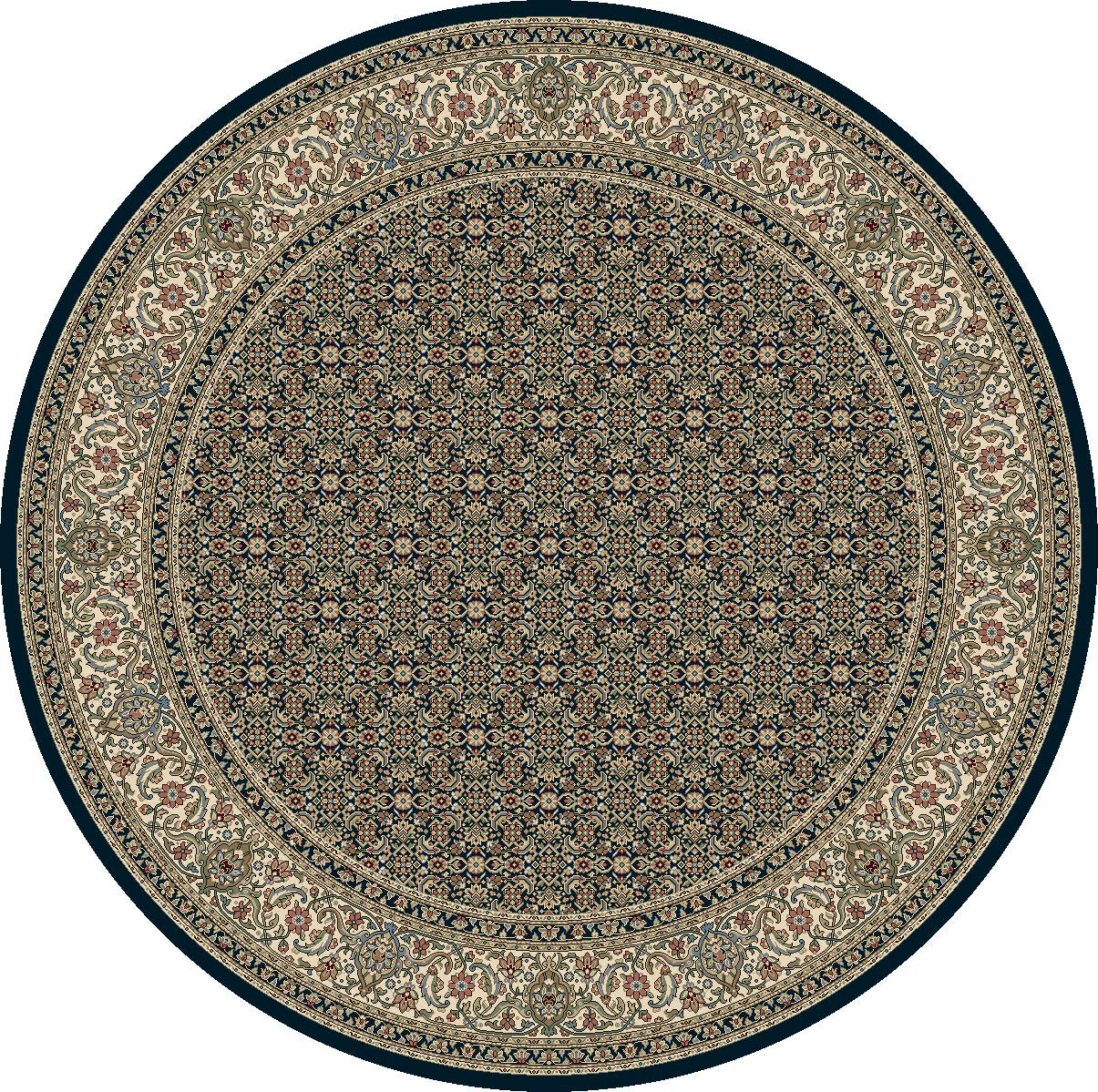 Dynamic Rugs Ancient Garden 57011 Navy Traditional Machine-Made Rug