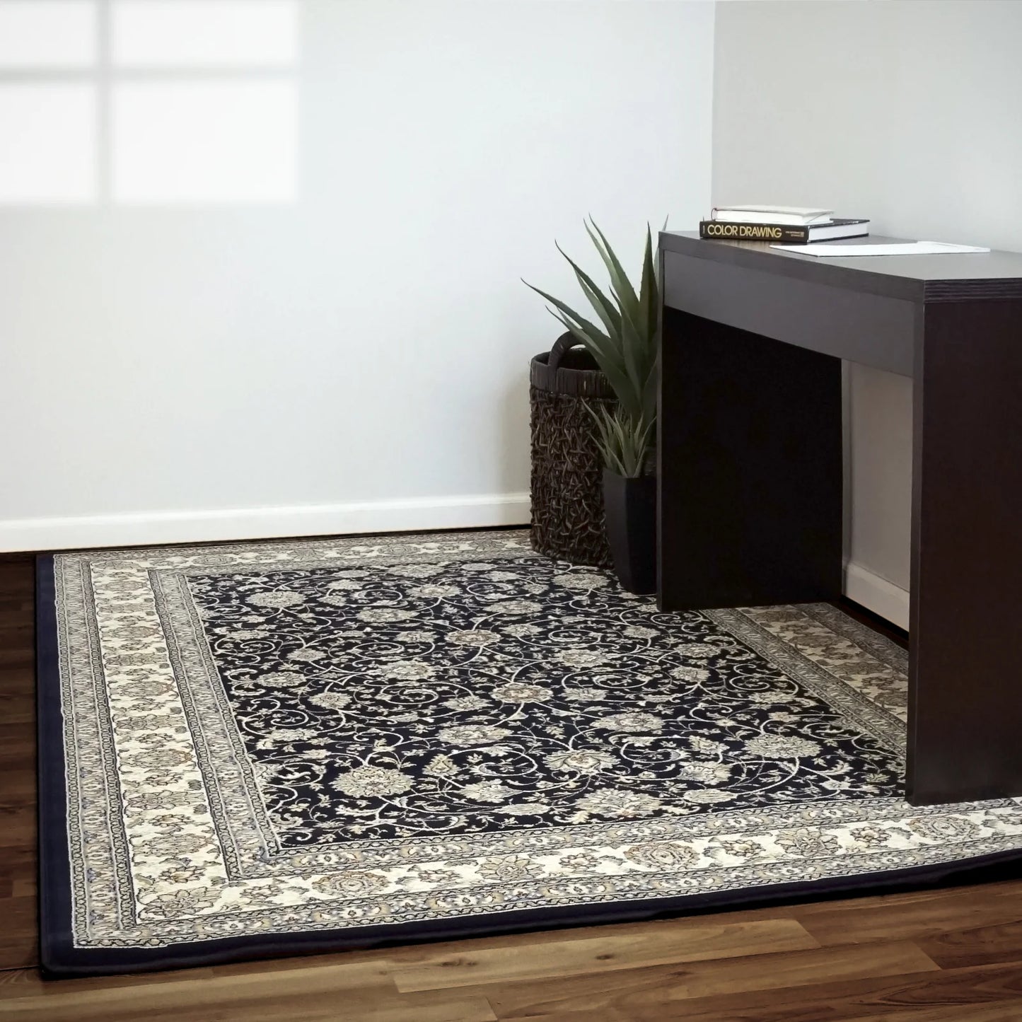 Dynamic Rugs Ancient Garden 57120 Blue Ivory Traditional Machine-Made Rug
