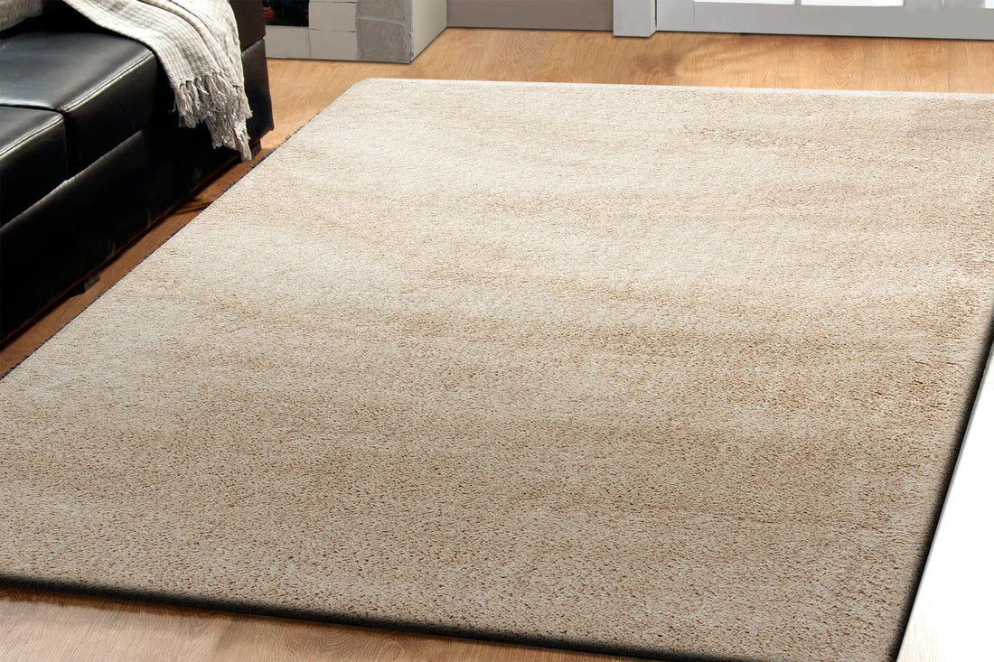 Dynamic Rugs Silky Shag 5900 Beige Solid Machine-Made Rug