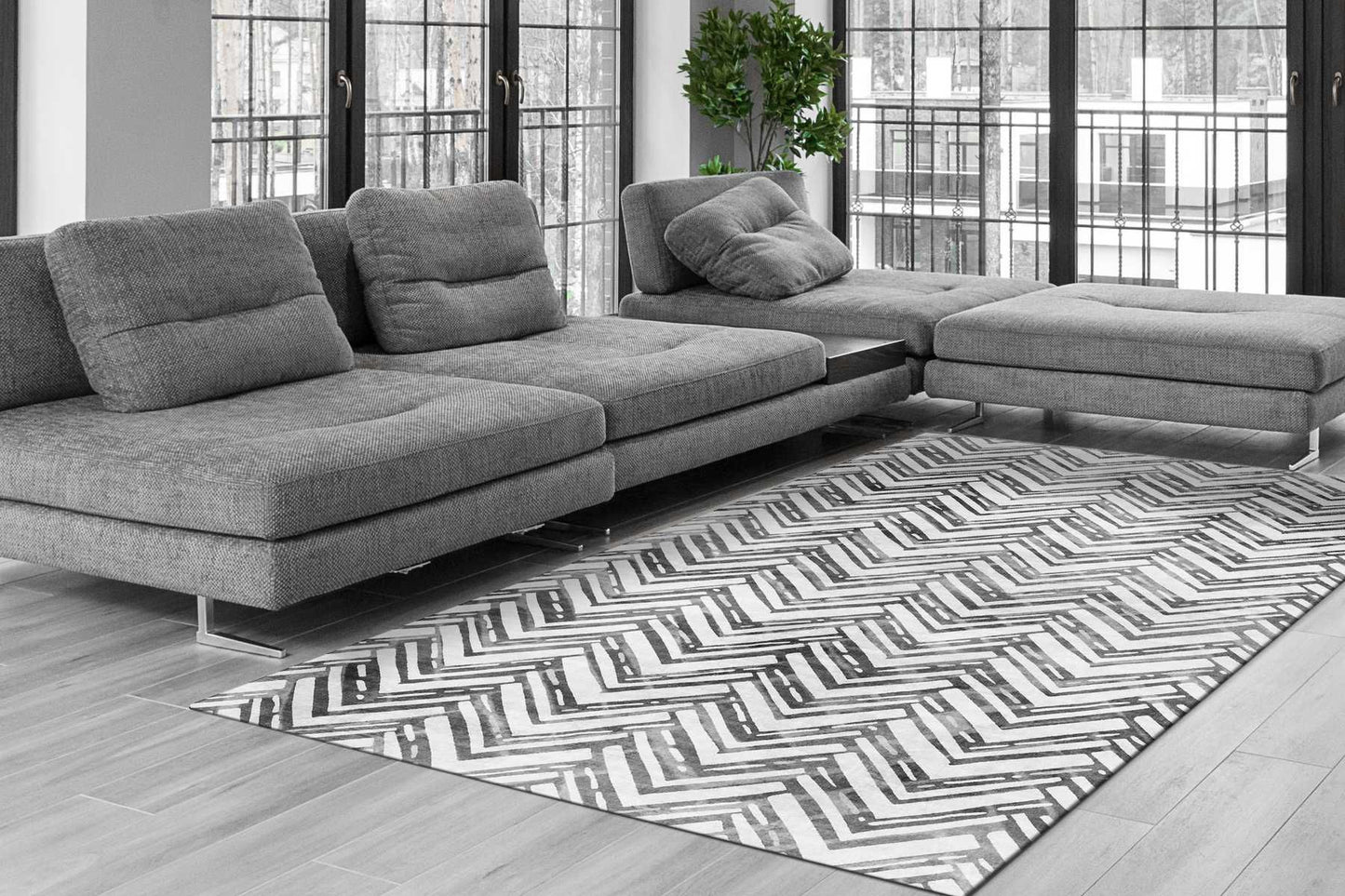 Dynamic Rugs Rhythm 6423 Grey Modern Machine-Made Rug