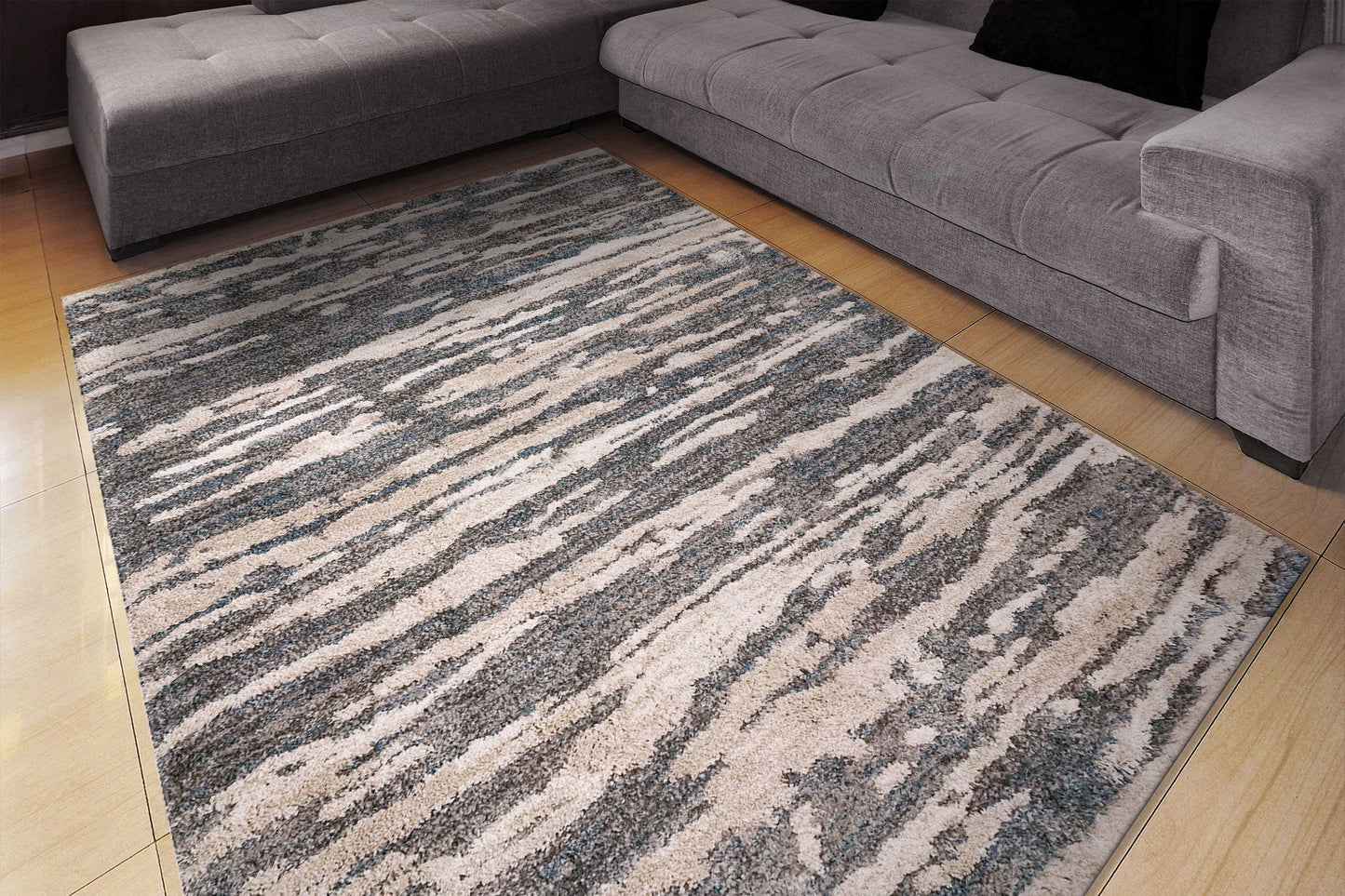 Dynamic Rugs Cruz 7005 Blue Ivory Modern Machine-Made Rug