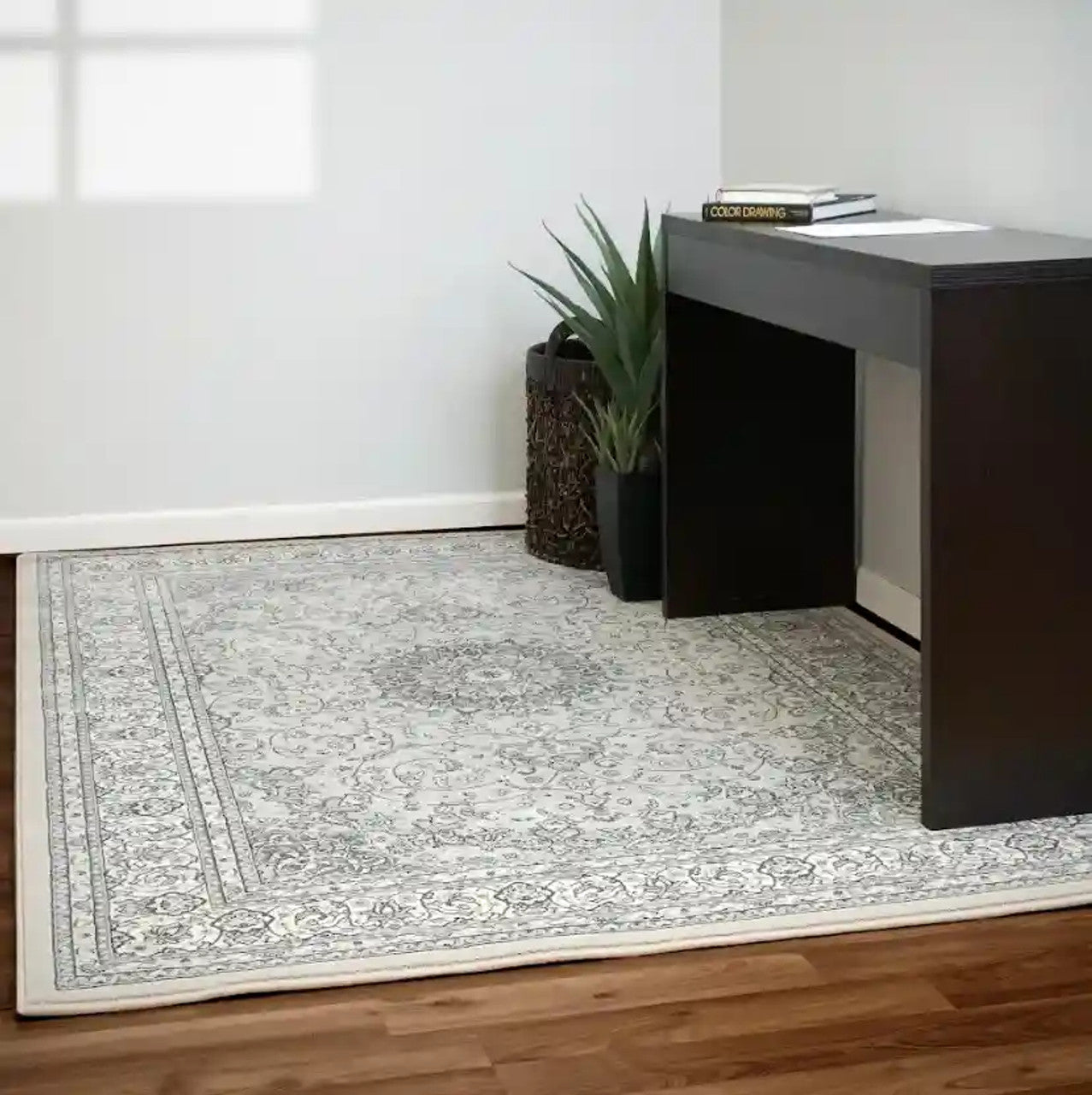 Dynamic Rugs Ancient Garden 57119 Soft Grey Cream Traditional Machine-Made Rug