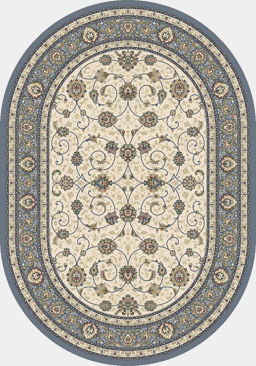 Dynamic Rugs Ancient Garden 57120 Beige Light Blue Traditional Machine-Made Rug