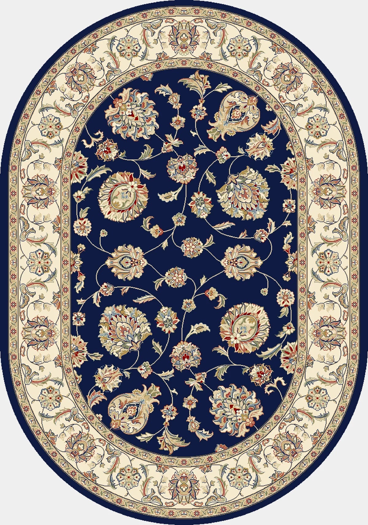 Dynamic Rugs Ancient Garden 57365 Blue Ivory Traditional Machine-Made Rug