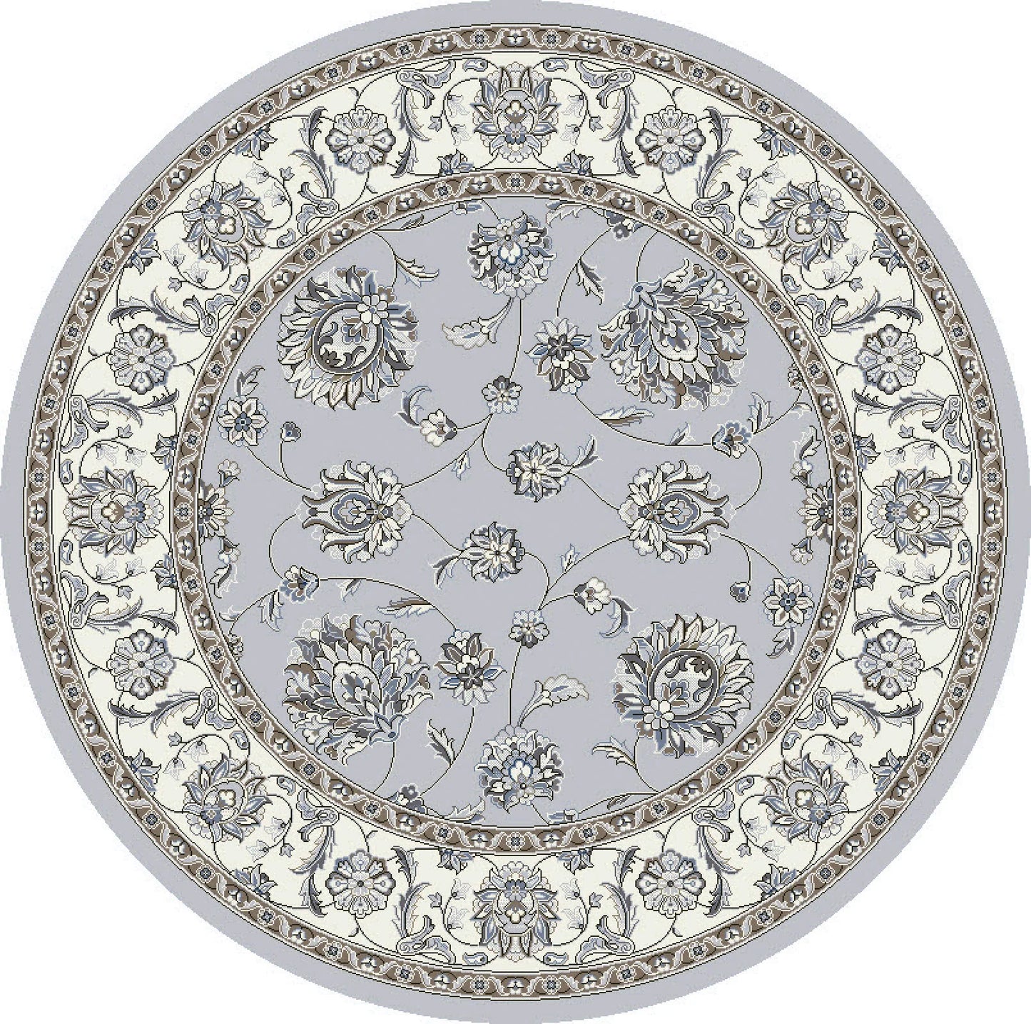 Dynamic Rugs Ancient Garden 57365 Grey Cream Traditional Machine-Made Rug
