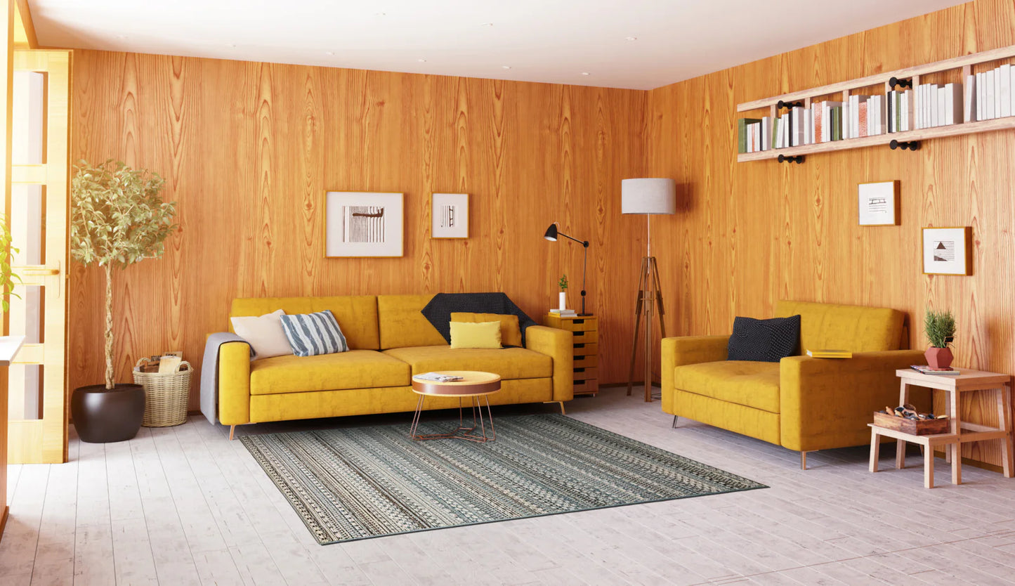 Dynamic Rugs Brighton 8570 Beige Blue Contemporary Machine-Made Rug