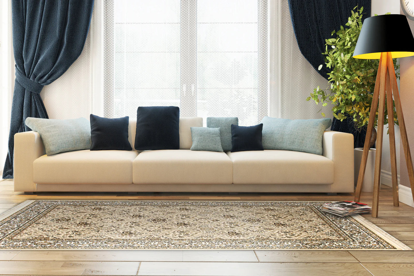 Dynamic Rugs Brilliant 7211 Linen Traditional Machine-Made Rug