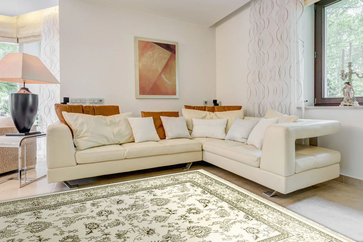 Dynamic Rugs Brilliant 7226 Ivory Traditional Machine-Made Rug