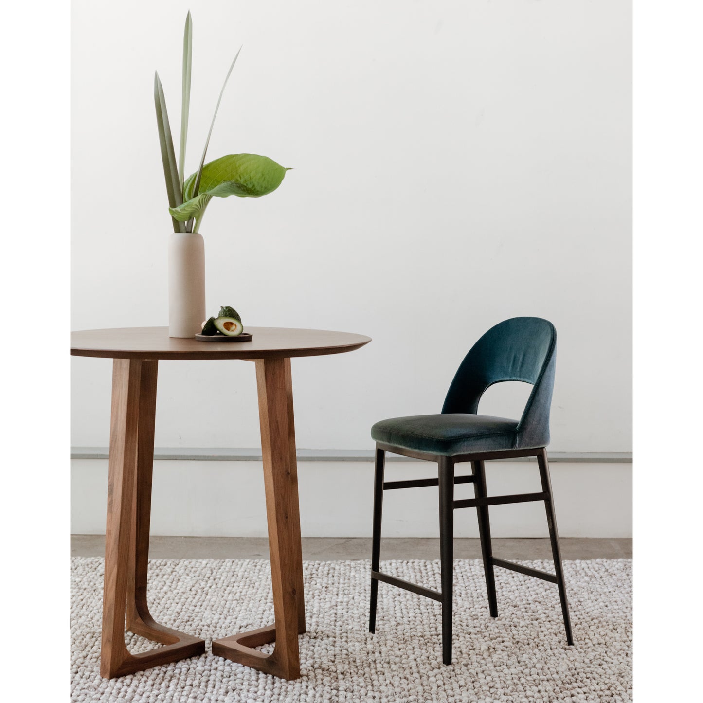 Moes Home Counter Stools Roger Blue Art Deco Furniture