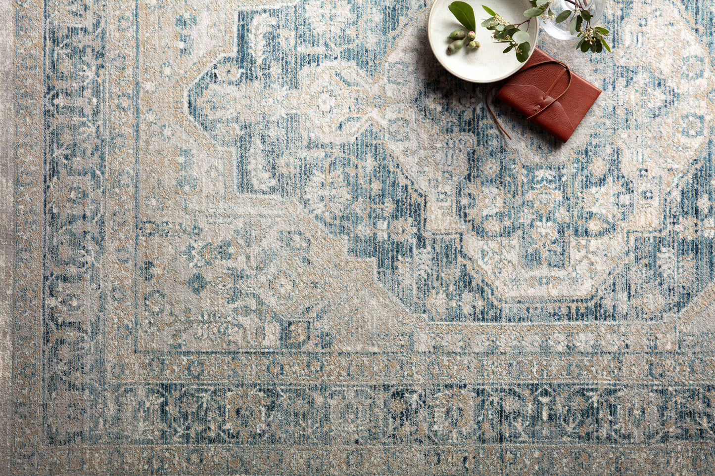 Magnolia Home by Joanna Gaines x Loloi Elise Neutral Blue Traditional