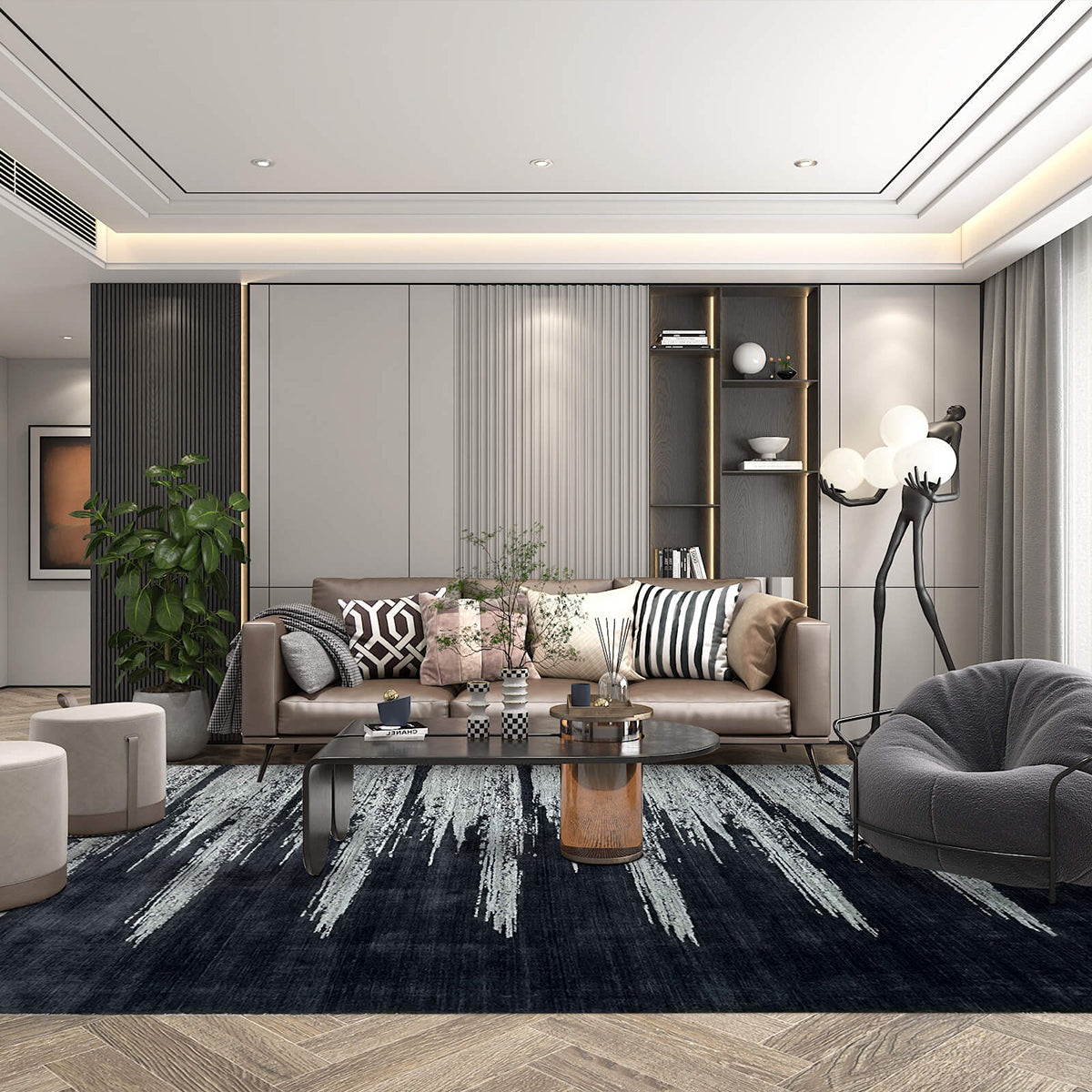 Artisan Luxus FL-1011 Dk.Grey Modern Loom Rug