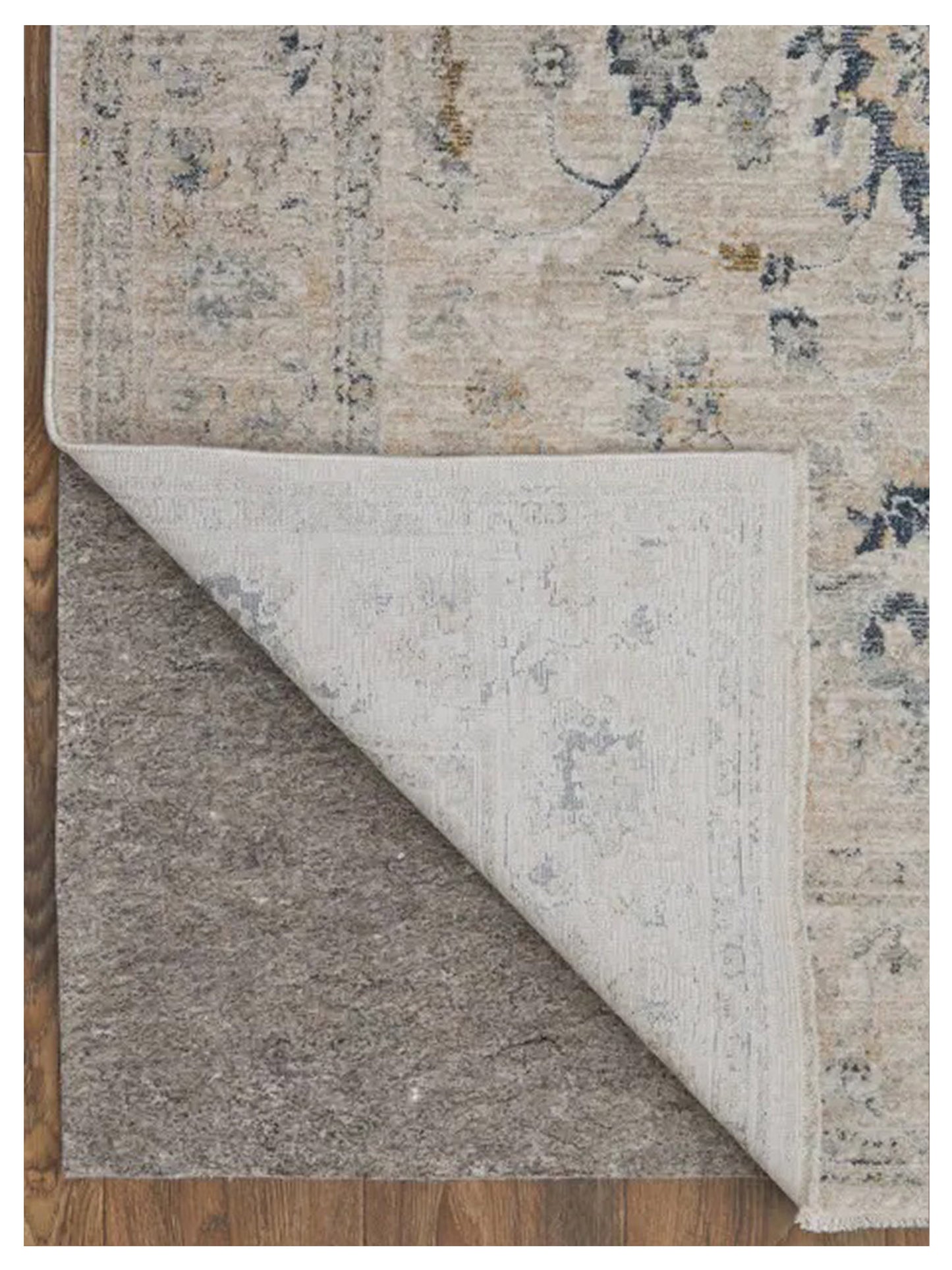Feizy Pasha 39M7F Beige Blue Traditional Machinemade Rug