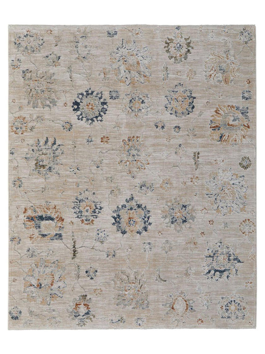 Feizy Pasha 39M9F Beige Blue Traditional Machinemade Rug