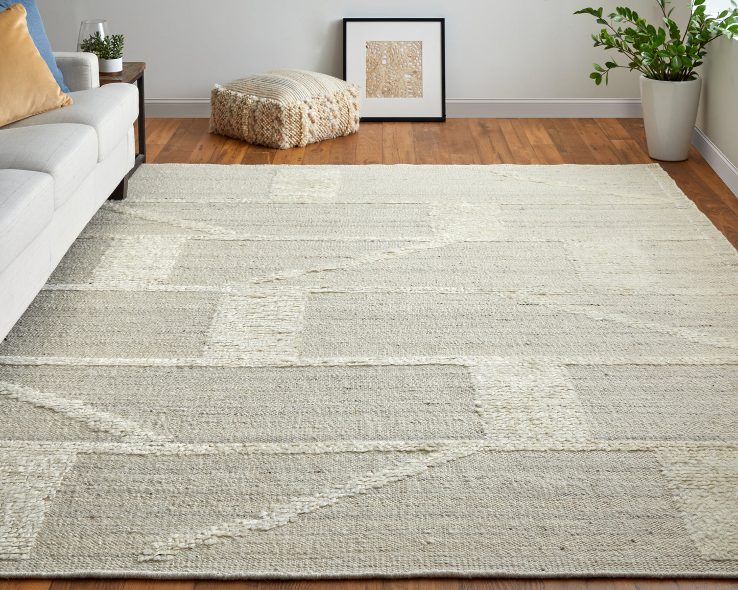 Feizy Ashby 8908F Beige Ivory Transitional/Farmhouse/Casual Hand Woven Rug