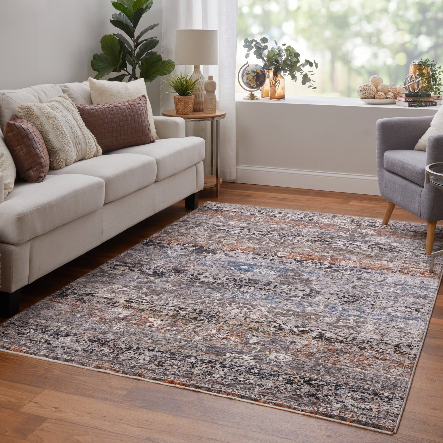Feizy Caprio 3962F Blue Rust Transitional/Casual/Bohemian & Machine Woven Rug - Rugs - Feizy - Atlanta Designer Rugs
