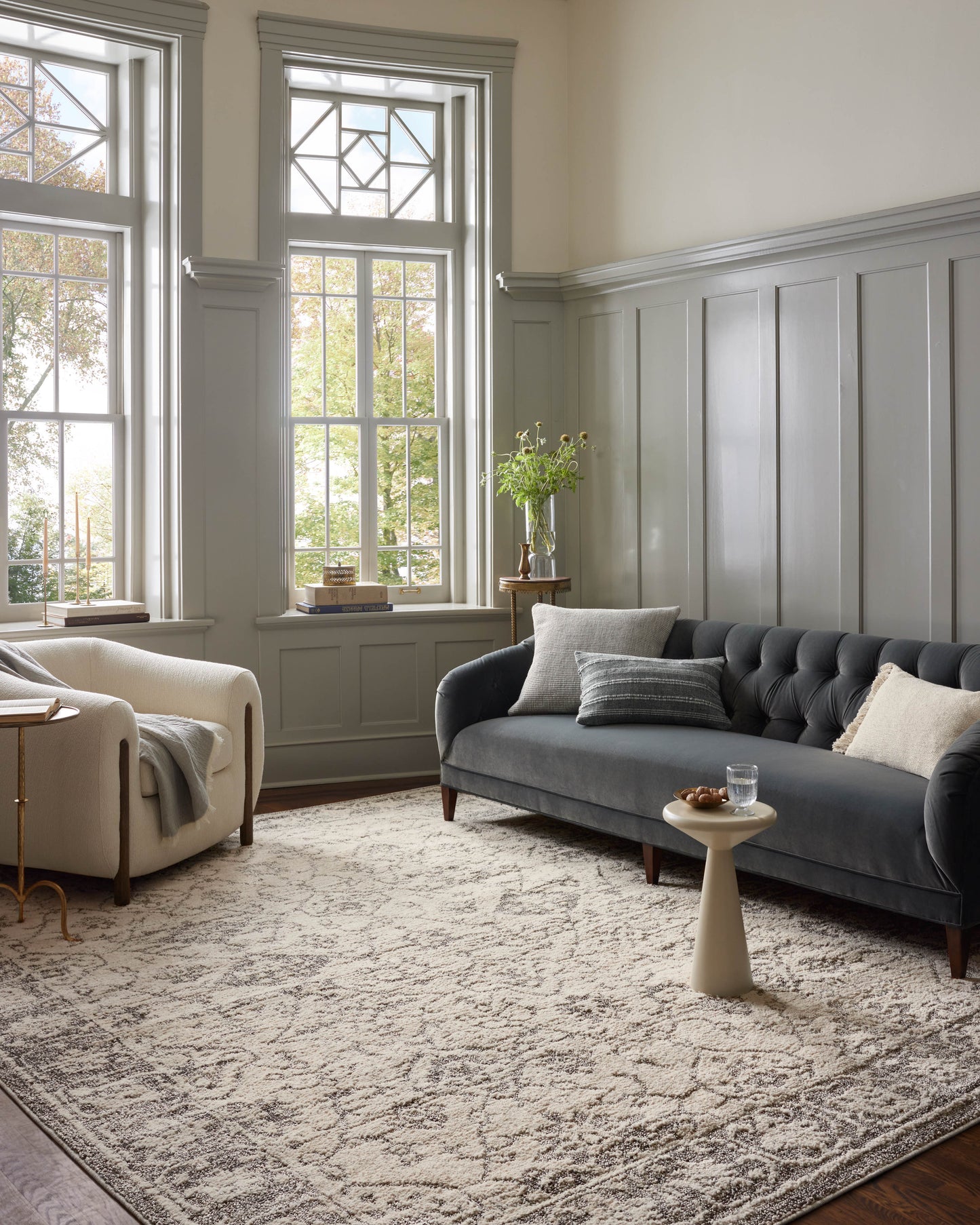 Magnolia Home by Joanna Gaines x Loloi Gigi Ivory Stone Transitional
