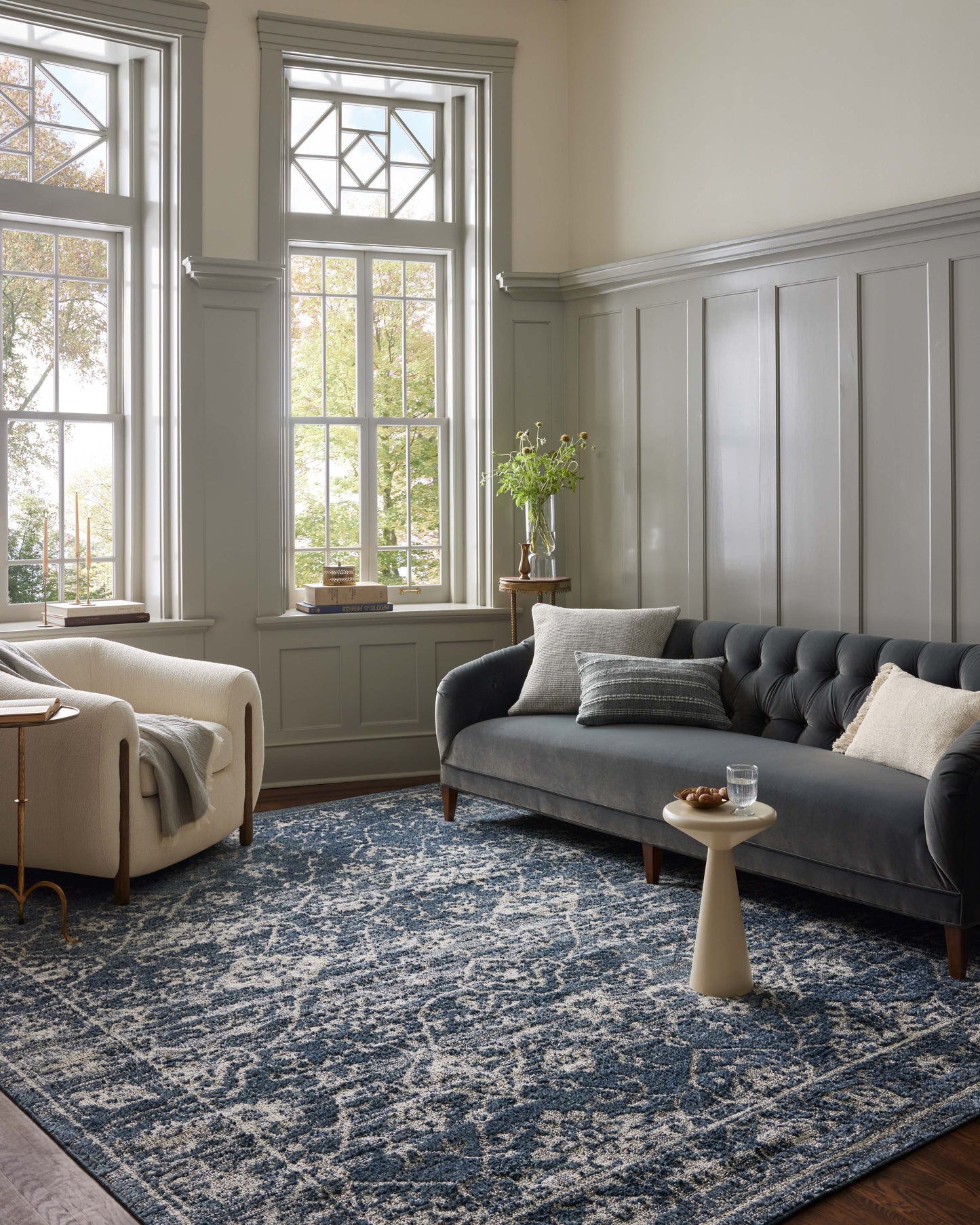 Magnolia Home by Joanna Gaines x Loloi Gigi Navy Stone Transitional