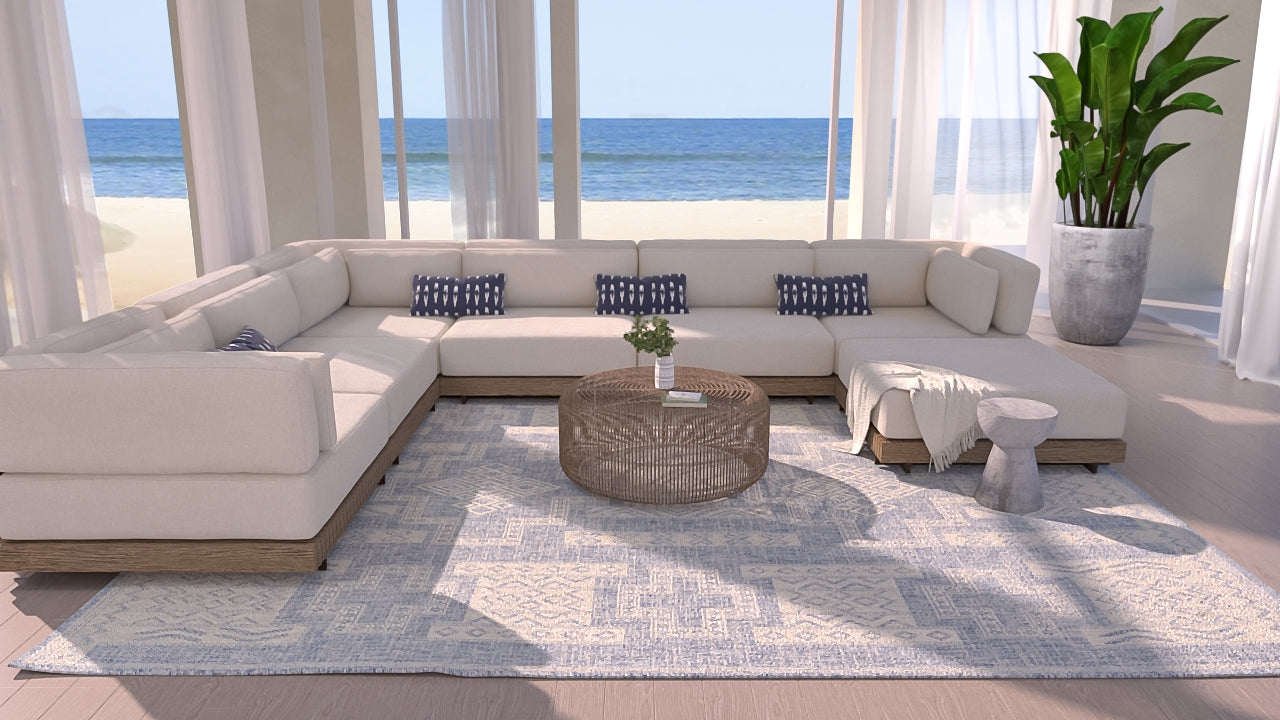 Momeni Hampton Blue Transitional