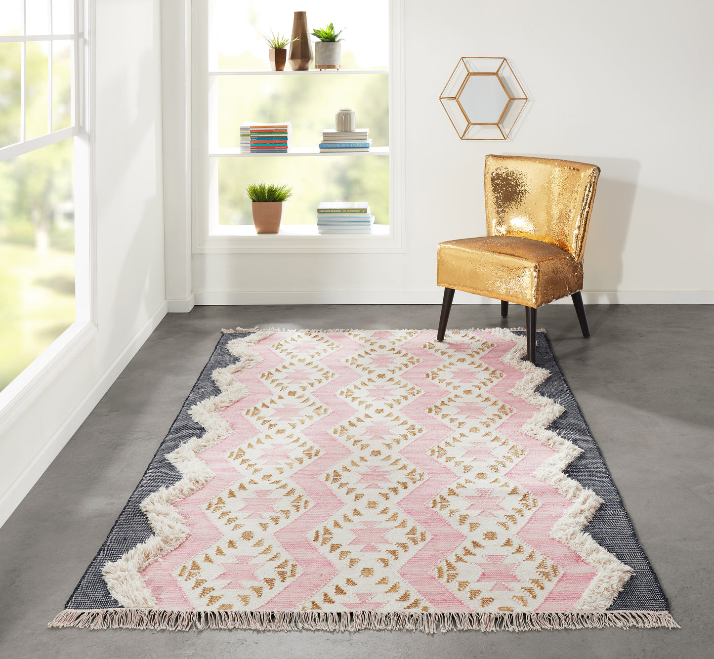 Novogratz Indio Pink Contemporary