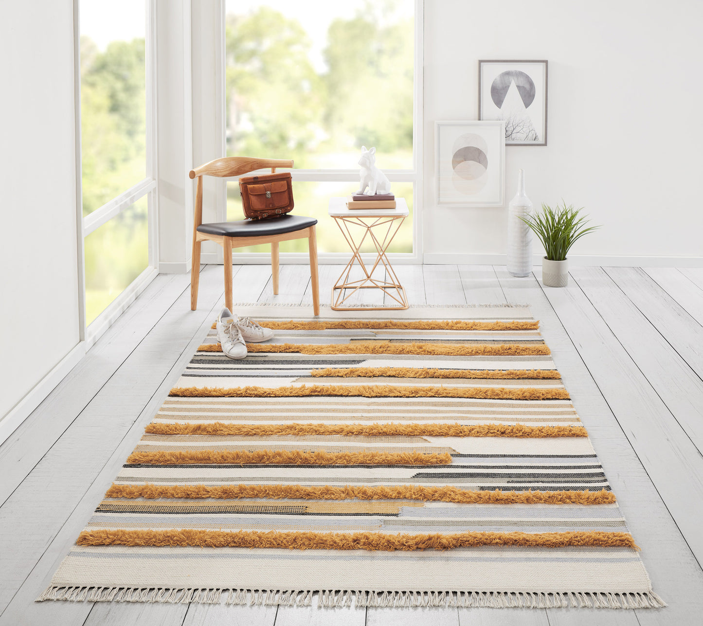 Novogratz Indio Mustard Contemporary