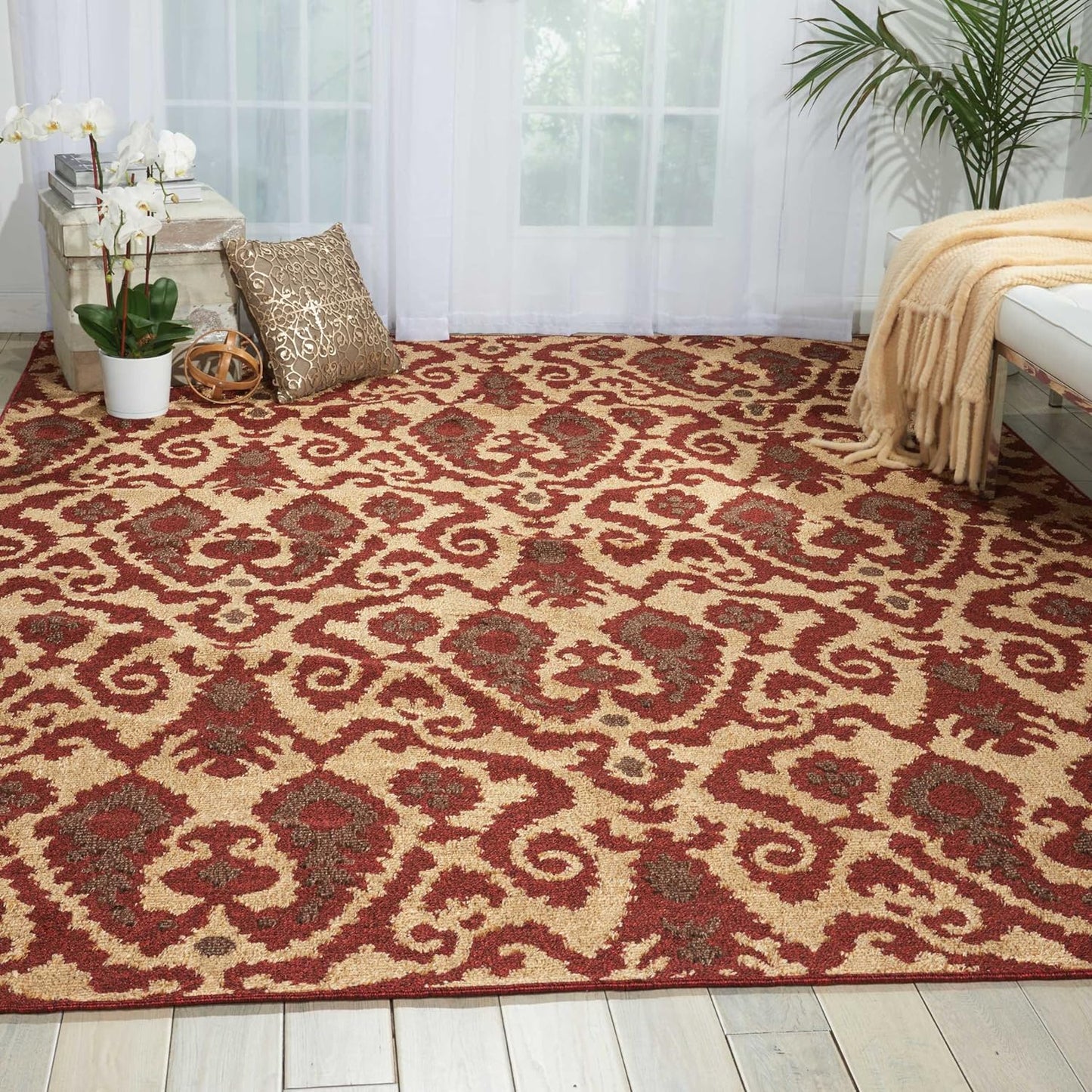 Nourison Home Kindred KIN09 Ivory Red   Woven Rug