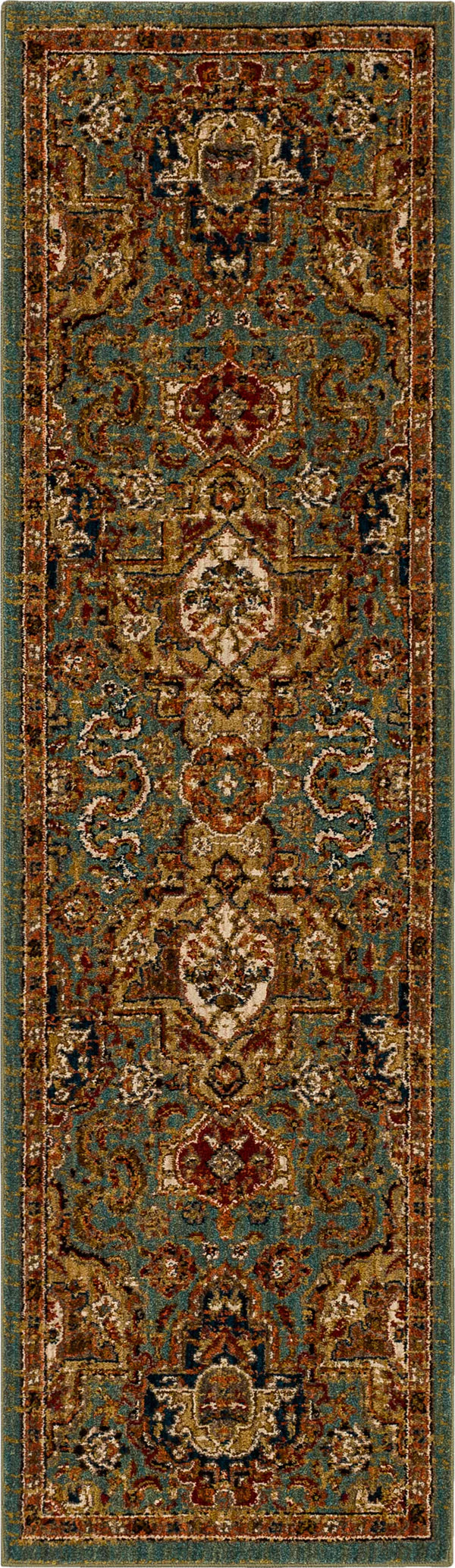 Karastan Spice Market 90938 Aquamarine Traditional Machine Woven Rug
