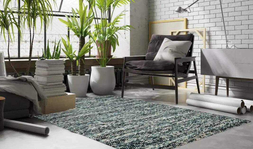 Kas Cortico 6156 Blue Casual Handwoven Rug