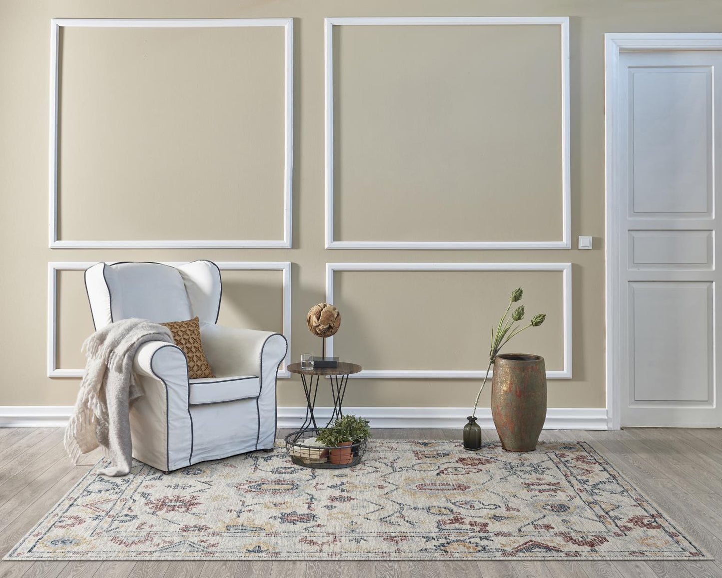 Kas Hudson 2460 Ivory Transitional Hand Tufted Rug