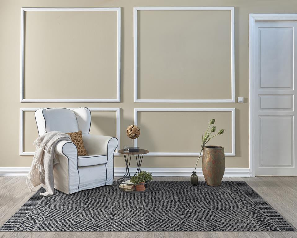 Kas Hudson 2463 Grey Black Transitional Hand Tufted Rug