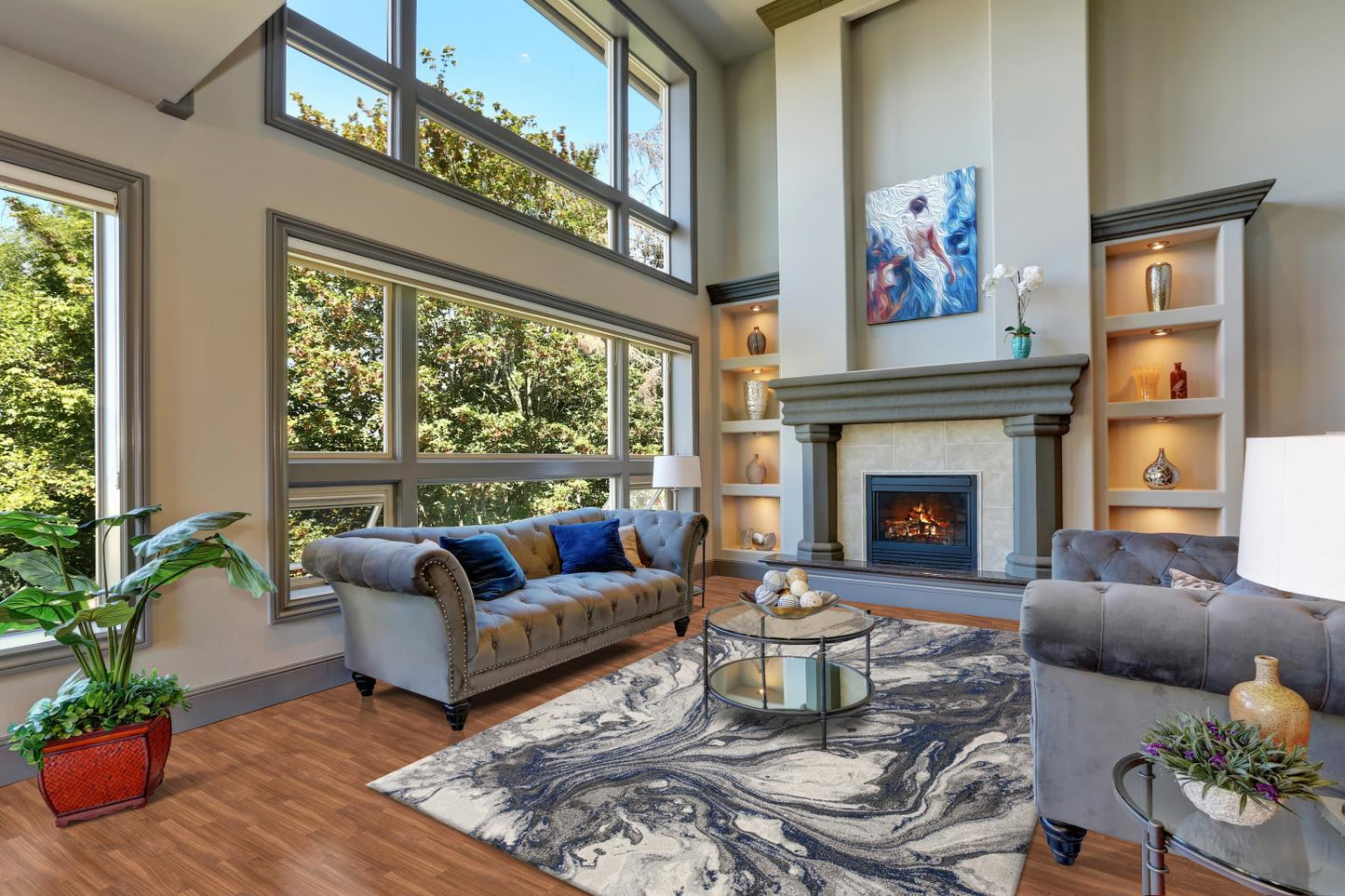 Kas Illusions 6202 Grey Transitional Machine Woven Rug