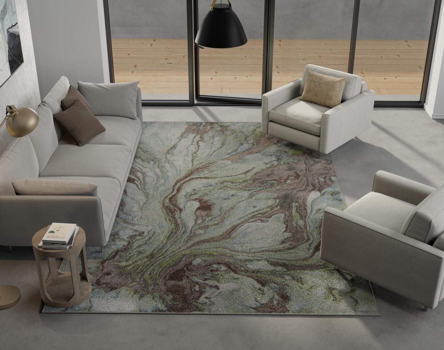 Kas Illusions 6203 Seafoam Transitional Machine Woven Rug