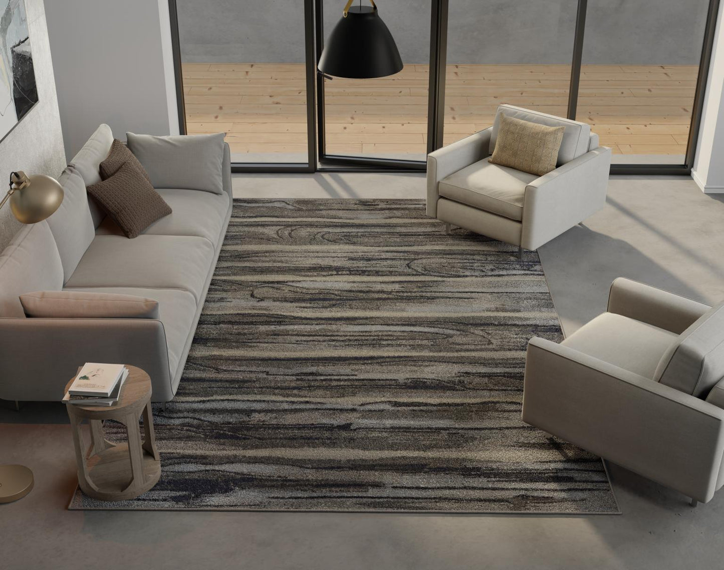 Kas Illusions 6210 Grey Transitional Machine Woven Rug