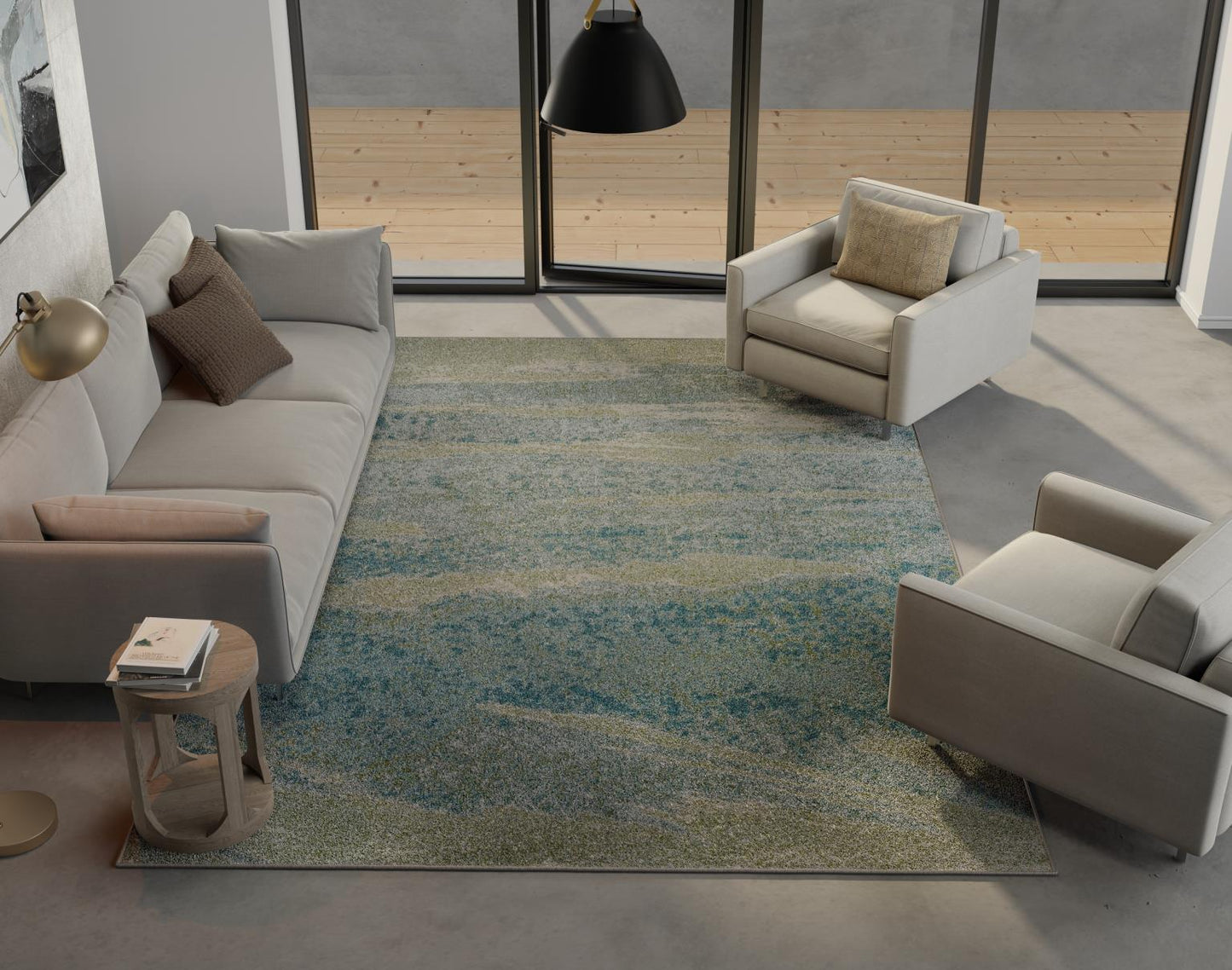 Kas Illusions 6220 Ocean Transitional Machine Woven Rug