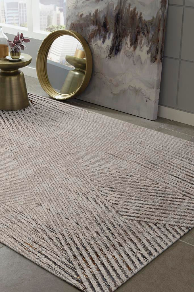 Kas Inspire 7504 Ivory Grey Transitional Machine Woven Rug