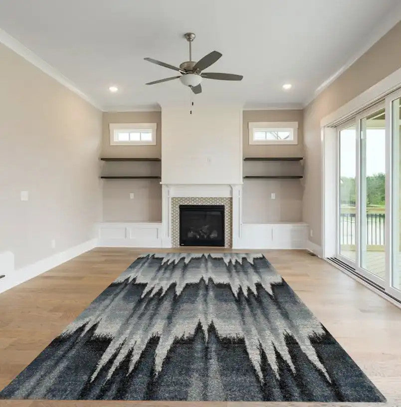 Kas Landscapes 5908 Blue Ivory Transitional Machine Woven Rug