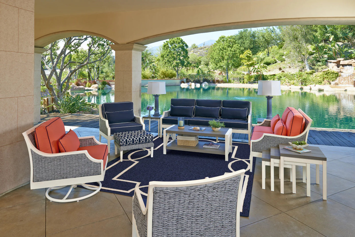 Kas Libby Langdon Hamptons 5224 Ocean Indoor/Outdoor Hand-Hooked Rug