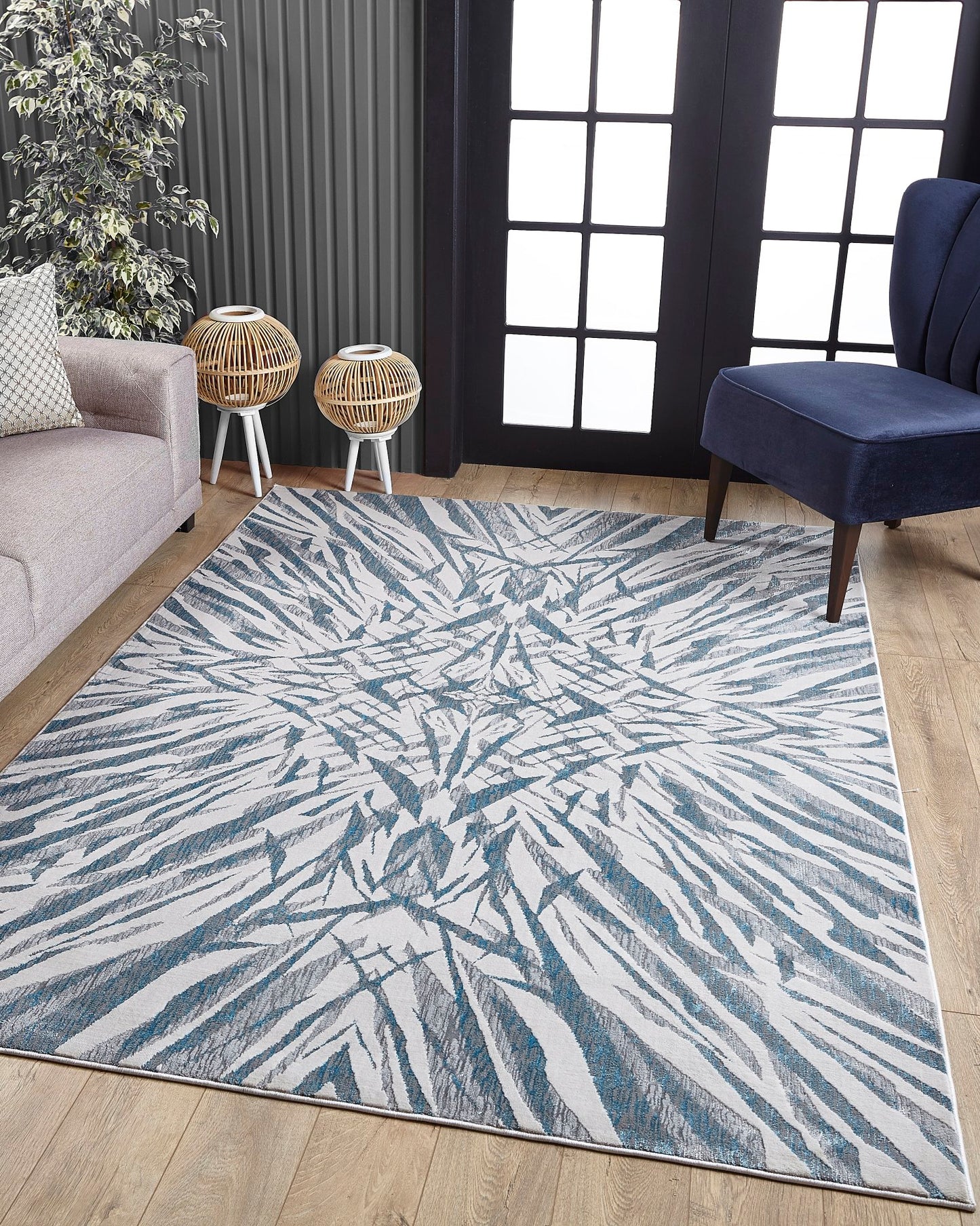 Kas Luna 7144 Gold Grey Transitional Machine Woven Rug